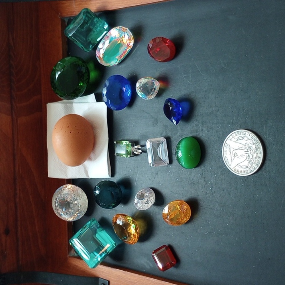 17 LOOSE GEMSTONES; 450 -CARAT to 50-CARAT, EACH! LAB - CREATED; ASSORTED COLORS